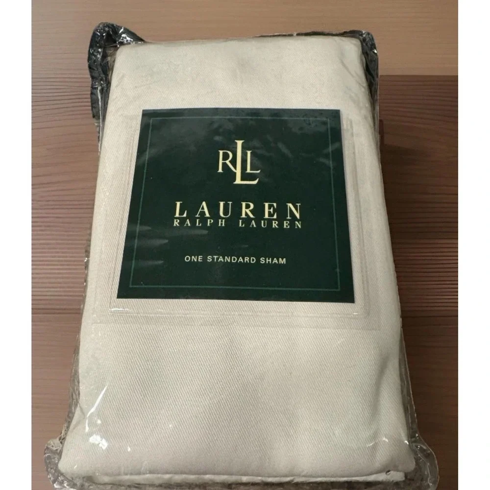 NEW Ralph Lauren Charleston STANDARD Set Of 2 Shams Chino White Retired Style